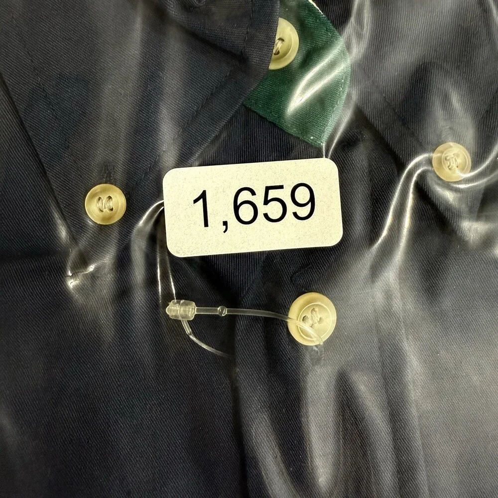 Vintage Bugle Boy Classics Mens Button Down Shirt XXL Navy Green Striped 90s